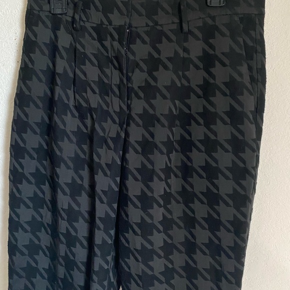 Ann Taylor Houndstooth Textured Black High Waist Ankle Workwear Office Pants 8P - Picture 4 of 12